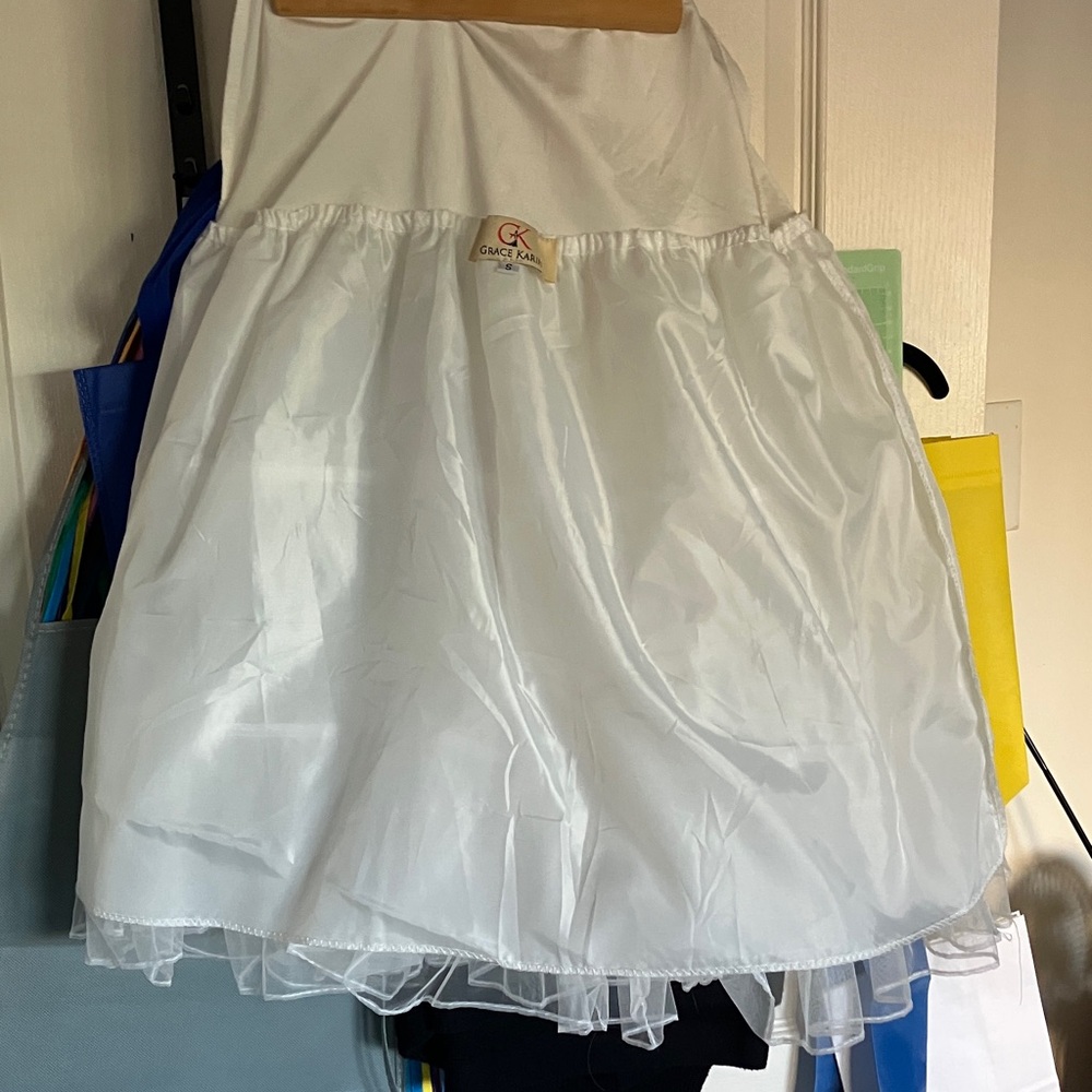 Grace Karin White Circle Skirt Petticoat Lined Full Volume